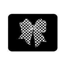 JOQUX Coquette Checkered Bow Mouse Pad, Trendy Preppy Girly Black and White C... picture