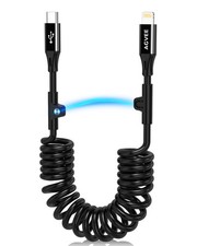 AGVEE 3ft Coiled USB-C to Lightning Cable [MFI Certified] Carplay 3ft, Black picture
