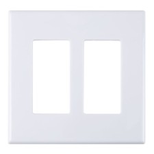 *OPEN BOX* Construct Pro™ Double Gang Wall Plate with Screwless Face (White) picture
