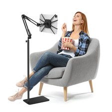 Tablet Floor Stand with Metal Base, Holder for Bed, iPad & 7-12.9 inch picture