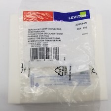 Leviton QuickPort HDMI Snap-In  Feed Thru Connector, White (40834-W) picture