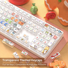 Cute Transparent Animal Keycaps Set PBT Custom Mechanical Keyboard Caps DIY picture
