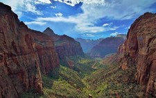Landscape nature zion national park gorge utah mountains Custom Gaming Mat Desk picture