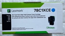 Lexmark 78C1XCE Cyan Extra High Yield Toner Cartridge OEM Sealed Retail Box picture