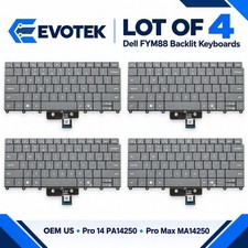 Lot of 4 Dell FYM88 Backlit Keyboards Pro 14 PA14250 Pro Max MA14250 OEM US picture