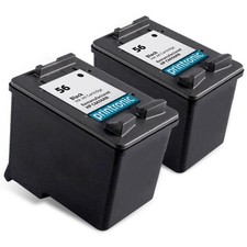 2PK HP 56 Ink Cartridge Black C6656AN for OfficeJet 4110 4215 5505 5510 5600 picture