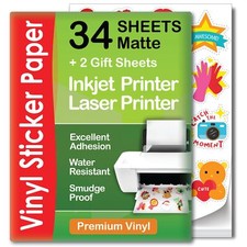 Papel adhesivo de vinilo imprimible impermeable, papel autoadhesivo blanco. picture