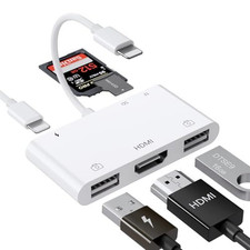 Lightning to HDMI Adapter with USB Camera and Charging Port SD Card 6 in1 picture