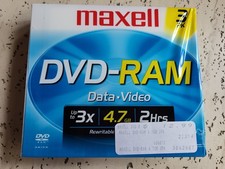 Maxell DVD-RAM Data-Video Disc Rewritable 4.7GB 2 Hours 3 Pack Sealed New picture