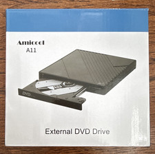 Amicool A11 External DVD-RW Drive USB-A/USB-C 24x/8x Black PC/Laptop picture