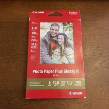 Canon Photo Paper Glossy Plus II PP201 4x6 Inches 100 Sheets 73lbs NEW NOS picture