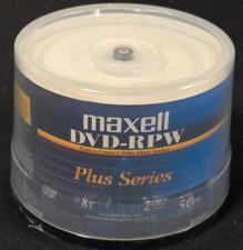 Maxell DVD-RPW 8x 4.7 GB Write-Once/ Recordable Disc Spindle 50pk 2HRS picture