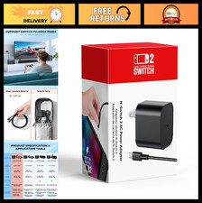 Switch 2 Charger with 6.6FT/2M USB-C Cable - 60W AC Power Adapter picture
