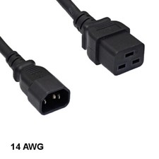 [Lot10] 10Ft Black Heavy Duty Power Cord IEC60320 C14 to C19 14AWG 15A/250V PDU  picture