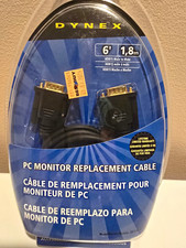 Dynex VGA/SVGA Cable 6 ft Black HDB15 Male to Male Gold Connectors DX-C102111 picture