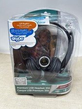Logitech Premium USB 350 Black Headset Noise Cancellation & Microphone Skype New picture