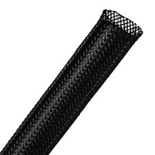 100ft 1/4 inch Black Expandable Braided PET Cable Sleeve Protector Wire Loom picture