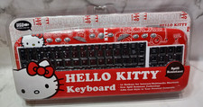Hello Kitty Wired USB Keyboard Sanrio Sakar Internet/Multimedia Hot Keys picture