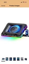 KeiBn K1 Laptop Cooling Pad 1 Fan RGB Lighting USB Hub Phone Holder Black picture