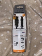Genuine Belkin Hi-Speed 2.0 USB A Male/ B Male 10ft 3m Cable NEW Unopened  picture