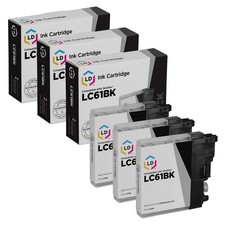 LD Compatible 3PK LC61BK Brother LC61 Black Ink Cartridge MFC-5895cw DCP-585CW picture
