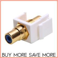 Wall Plate RCA Keystone Jack Female Coupler Modular Insert Faceplate Port White picture