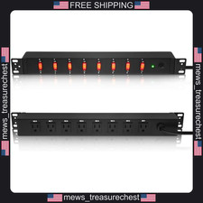 Rack Mount Power Strip with 8 Outlets 12 AWG Cord 6ft for Data Centers picture
