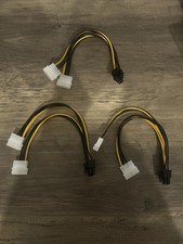 3 Pack 8 Pin (6+2)  2xMolex Cables New picture