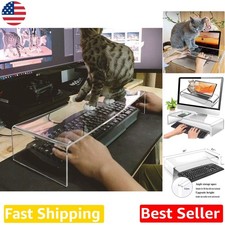 Acrylic Keyboard Protector & Monitor Stand, Anti-Dust, 40lb Cap picture