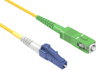 3m LC/UPC to SC/APC Simplex Single Mode Fiber Patch Cable OS2 9/125 Yellow picture