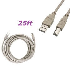 25FT 25Feet USB 2.0 Type A Male to Type B Male Printer Scanner Cable Cord picture