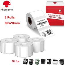 5Rolls 30×20mm White Self-Adhesive Thermal Label for Phomemo M110/M220 Printer picture