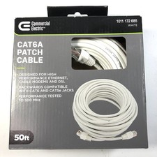 Commercial Electric 50ft CAT6A Patch Cable 1011 172 685 White picture