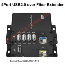 4 Ports USB2.0 over Fiber optic Extender LC Singlemode Fiber up to 20Km 1.25GSFP picture