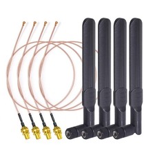 Dual Band WiFi Antenna 8dBi 2.4GHz 5GHz RP-SMA Male 20cm RG178 Cable 4-Pack picture
