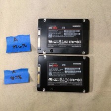 Lot of 2-Samsung 860 PRO 2TB 2.5in SSD MZ-76P2T0 99% Health Grade A NIST WIPED picture