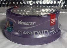 20 Pack Blank DVD+R Memorex 16x 4.7GB 120 Minutes Spindle Printable Sealed picture