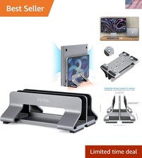 Aluminum Vertical Laptop Dock - Fits 15-36mm, Elegant Workspace Solution picture
