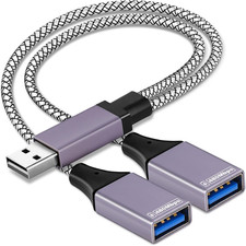 2026 Upgraded,Usb Splitter 1 in 2 Out Cable,Double USB Port Extender Power Split picture