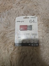 NEW/SEALED PNY USB 3.0 64GB Flash Drive P-FD64GELEDGE-GE Red/Gray 4K Ultra HD picture