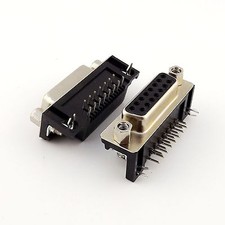 10x VGA DB15 15 Pin D-SUB 2 Rows Female Right Angle PCB Solder Connector Adapter picture