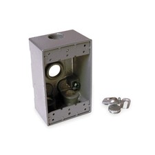 BELL 5321-0 Weatherproof Box,1Gang,4Inlet, Alum 3KG84 picture