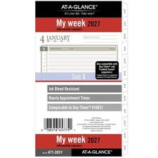 Planner Refill Weekly Monthly 3.75 x 6.75 Tabbed 6 Ring 471-285Y Portable 2027 picture