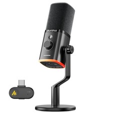 MAONO PD100W Wireless USB Dynamic Microphone, Gaming PC USB-C Receiver, Black picture