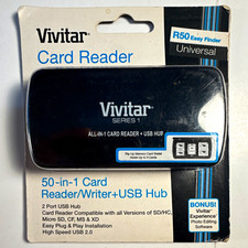 Vivitar Series 1 R50 50-in-1 Memory Card Reader Writer USB 2.0 Hub Easy Finder picture