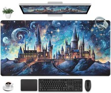 Blue Castle Fantasy Art Aesthetic XXL Extended Gaming Mouse Mat 31.5x15.7 In picture