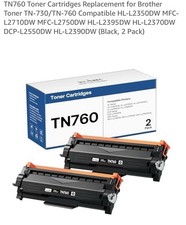 2 Pieces TN760 Toner Cartridges DCP-L2550DW, Color Black  picture