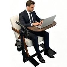 Adjustable Swivel Tray Table for Recliner, 360° Rotating TV Tray Table with S... picture