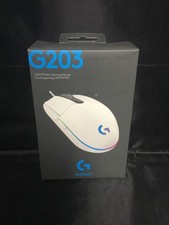 Genuine Logitech G203 LIGHTSYNC Wired Gaming Mouse - WHITE (910-005791) NEW picture
