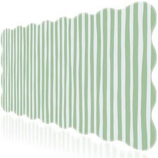 Green Striped Mouse Pad,Scalloped Desk Mat XXL Large Geometric Gaming Mousepa... picture
